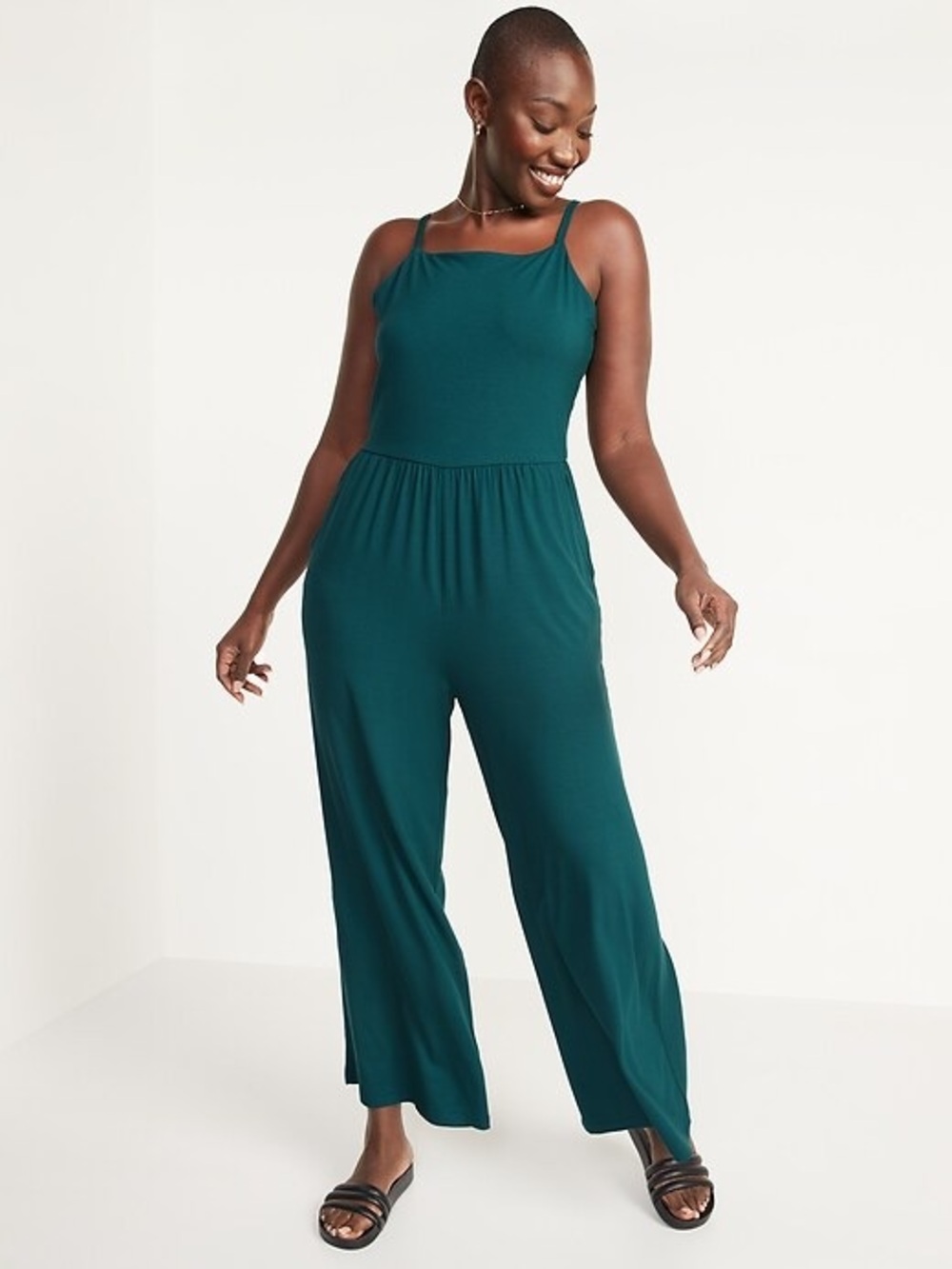 NWT Old Navy Fit & Flare Cami Cropped Jumpsuit
